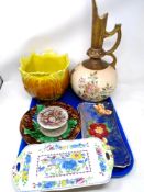 A Staffordshire antique pot with lid,