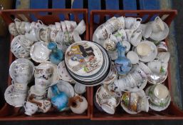Two crates containing a large quantity of assorted tea china and Continental pottery.