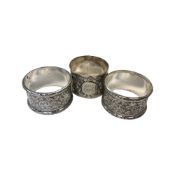 Three silver napkin rings. (3) CONDITION REPORT: 86g.