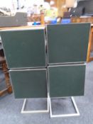 A pair of Bang & Olufsen Beovox Perspective speakers on stands (continental wiring)