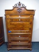 A 19th century mahogany secretaire chest