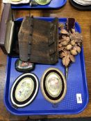 Two wooden smoking pipes boxed with an antique British Butner pipe reamer,