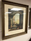 A colour print after A.