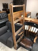 An antique pine folding clothes rail.