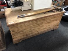 A 19th century pine blanket box.