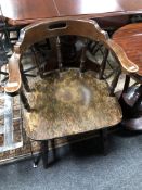 A beech wood armchair.