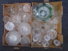 Two boxes of crystal and glass.