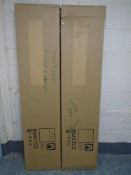 Two mirrored bathroom cabinets.