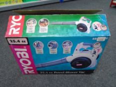 A Ryobi 25.4cc petrol garden blower vac.