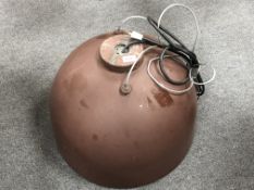 A mid century industrial hanging light fitting