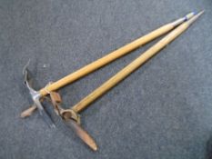 Two vintage Stubai ice picks.