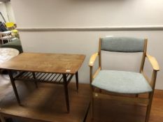 A mid-20th century teak Flexi Møbler coffee table with undershelf (length 92cm),