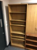 A set of 20th century oak-effect Scandinavian shelves,