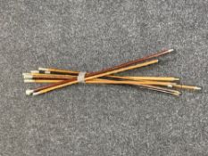 Eight military swagger sticks,