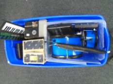 A large crate containing percussion drums by Chad Valley,