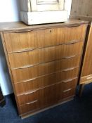 A mid-20th century Danish six drawer chest.