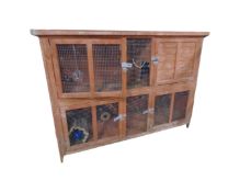 A two-tier rabbit hutch