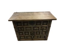 A fall fronted dowry chest fitted with internal drawers