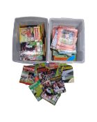 Two boxes of football books, hand books and programmes, 1970's and later, Stoke City, Notts County,