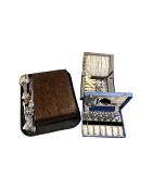 Three part canteens of cutlery together with further loose plated and stainless steel cutlery.