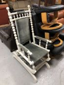 A 20th century painted rocking chair