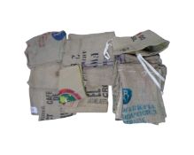 A box of Hessian coffee sacks