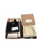 Two boxes of Davenport pottery and continental collector's plates