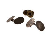 A pair of 9 carat gold cuff links together with two further 9 carat gold studs.