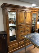 A 19th century walnut compactum wardrobe,