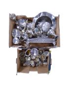 Two boxes of plated wares