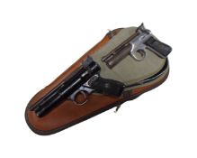 Two vintage Webley air pistols Premier Mk II and Junior Mk I with bags