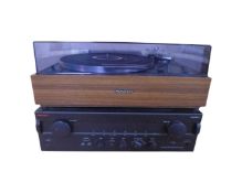 A Pioneer belt drive turntable model PL-12D together with an Nakamichi amplifier