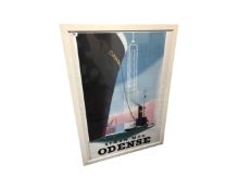 A colour print after Aage Rasmussen : Odense, 100cm by 62cm.