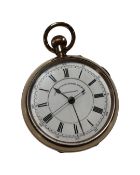 A gold plated chronograph open face pocket watch.