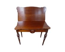 A 19th century mahogany tea table,