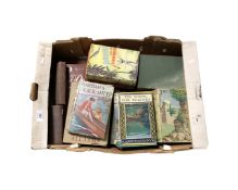 A box of vintage hard backed books,