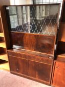 A mid 20th century walnut secretaire bookcase,
