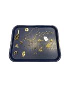 A collection of Sterling silver and white metal jewellery including necklace, textured brooch,