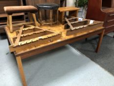 A 20th century Danish tile topped coffee table.