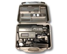 A Panasonic model NV-M10 movie camera, in a fitted Panasonic flight case(model VW-SHM10).