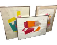 Three continental Pop Art pictures, each 73cm by 53cm.