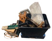 A quantity of tools, saws, a 'click-clack' machine etc.