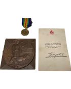 A First World War freedom plaque awarded to William Dallas Moffatt together with a First World War