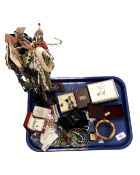 A tray of costume jewellery,