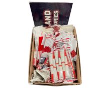 A box of England supporter's flags etc.