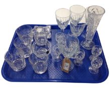 An Edinburgh Crystal mantel clock, quartz timepiece in ornate cut-glass case, height 11 cm,