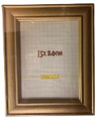 One crate containing twenty Xenos gilt finish MDF 15 cm x 20 cm photo frames,