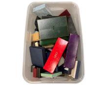 A box containing a very large quantity of jewellery boxes.