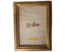 One crate containing eighteen Xenos gilt finish 13 cm x 18 cm photo frames,