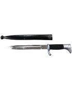 A miniature German bayonet Extraseitengewehr 98 style, probably circa 1918-1939, unmarked,